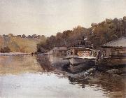 Julian Ashton Mosman Ferry 1888 USA oil painting reproduction